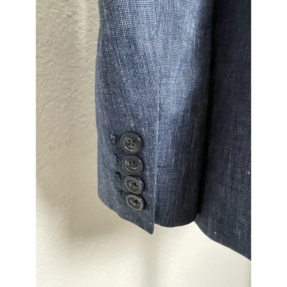 Michael Kors Blazer Chambray Single Breast Stretch Blue Fall Classic